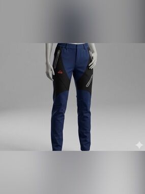Navy color officials Outdoor Softshell Pants with Black Panels